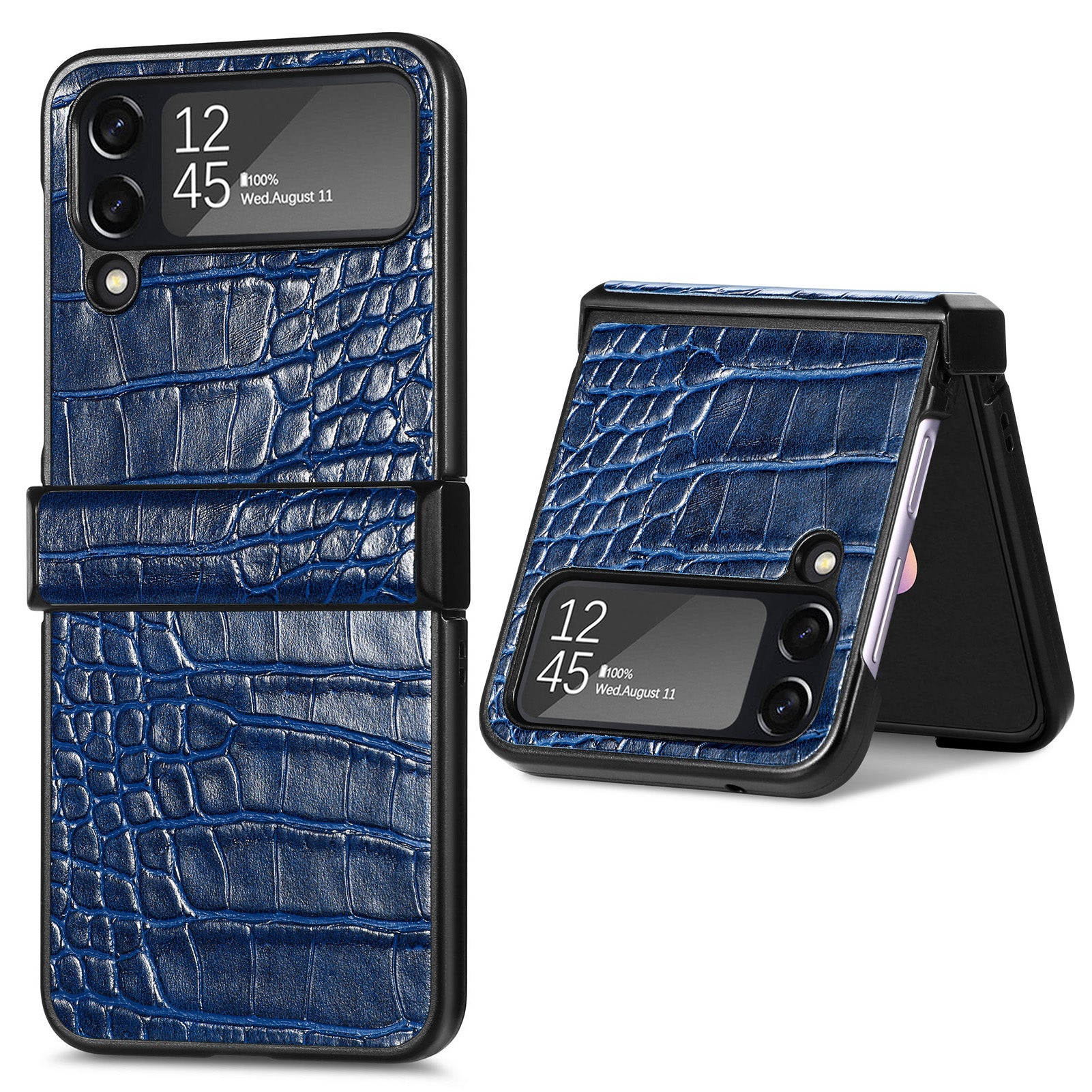 For Samsung Galaxy Z Flip4 5G Crocodile Texture Phone Case PU Leather Hard PC Back Cover For Samsung Galaxy Z Flip4 5G Crocodile Texture Phone Case PU Leather Hard PC Back Cover